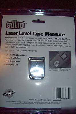 New 25' solid laser level tape measure