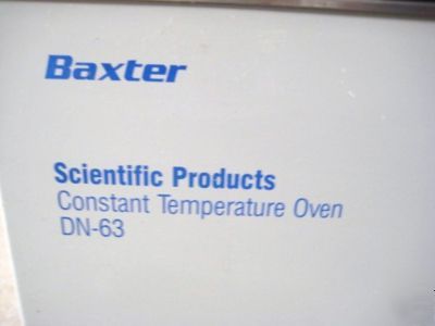 Baxter scientific dn-63 constant temp incubator oven