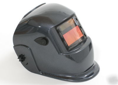 Professional auto darkening welding helmet fiber black