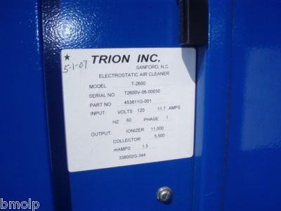 Trion air boss T2600 t 2600 electrostatic ionizer