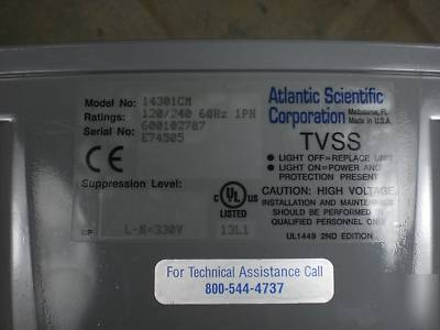 Atlantic scientific 120/240 whole house surge protector