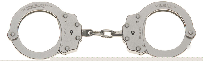 Peerless police model 700 chain handcuffs nickel