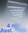 Assortment pack - zipper ziplock reclosable bags 4 mil