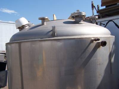 Jacketed 1250 gal stainless mixing tank $3250.00