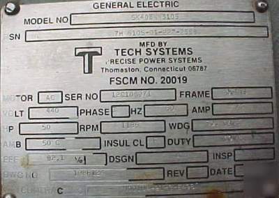 Marine ac motor 50 hptech systems inc