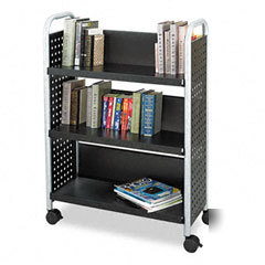 Safco scoot onesided 3SHELF steel book cart