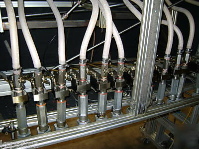 12 head inline bottle filler stainless steel
