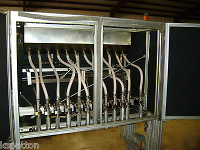 12 head inline bottle filler stainless steel