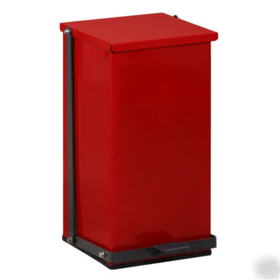 Clinton industries 32 quart step on metal waste can red