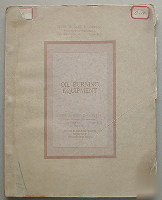 Mahr trade catalog oil furnace core ovens forge + 1930S