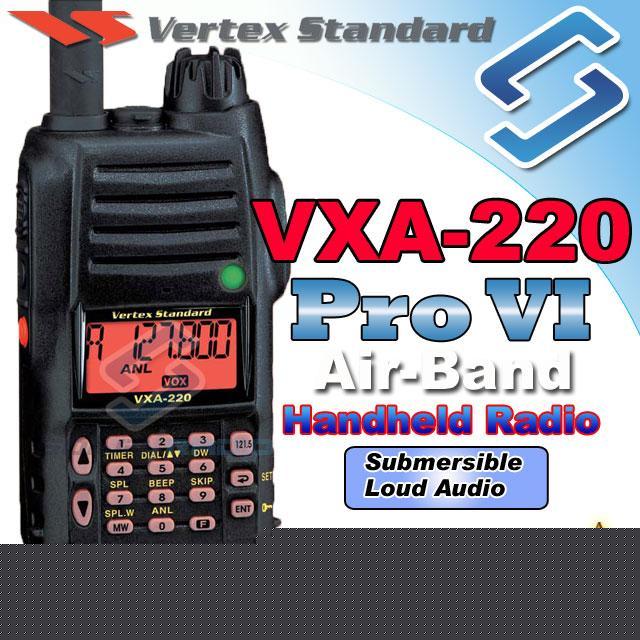 Vertex standard vxa-220 pro vi air band portable radio