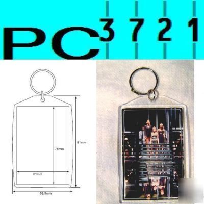 200 jumbo blank clear keyring 76 x 51 mm insert 99808