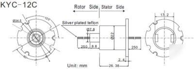 KYC12 series slip ring(12 wires, 2 amps)