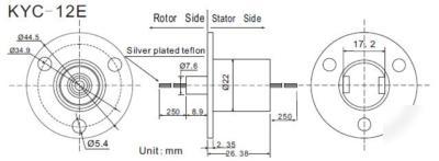 KYC12 series slip ring(12 wires, 2 amps)