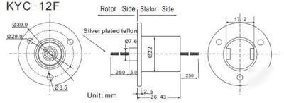 KYC12 series slip ring(12 wires, 2 amps)