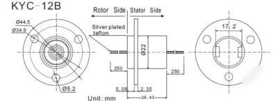 KYC12 series slip ring(12 wires, 2 amps)
