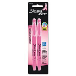 New pink ribbon pocket style highlighters, pink, 2/pack