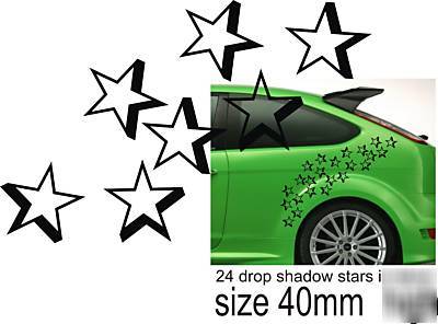 24 stars decals for car quad bike kart fridge