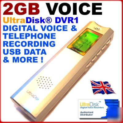 2GB dictaphone digital voice recorder DVR1 ultradisk uk