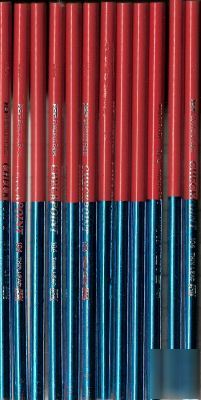12 red/blue hard lead checking,editing colored pencils 