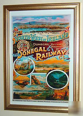 New donegal railway ireland framed railway poster print 