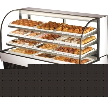 True tcgd-77 dry curved glass display case 77