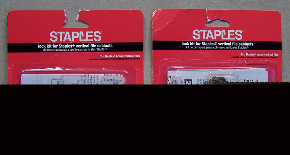 New two 2 lock kits for staples vertical file cabinets 