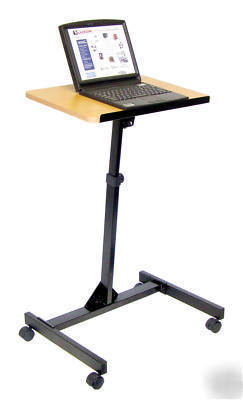 Podium adjustable mobile lectern w/ wheels