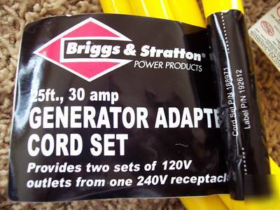 Briggs stratton 30 amp 25 ft, generator storm cord 