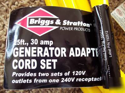 Briggs stratton 30 amp 25 ft, generator storm cord 