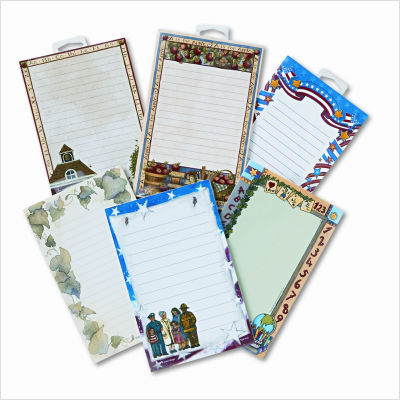 Notepad set, school theme, six 50-sheet pads/pack