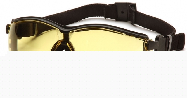 Pyramex V2G safety eyewear - amber anti-fog lens, black
