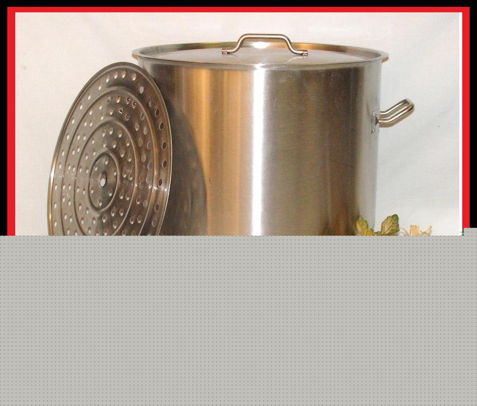 60 qt hd stainless steel stock pot & lid + tamale rack 