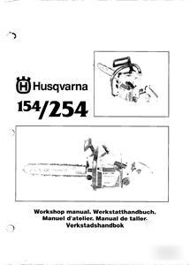 Husqvarna 154/ 254 chainsaw shop manual pdf on disc.