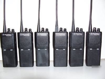 Six mint motorola P1225 uhf 16CH radios w/gang charger