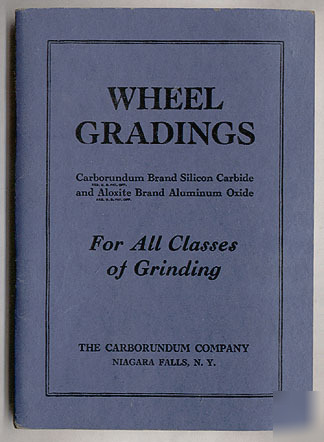 Grinding wheel grading carborundum tool catalog 1942 ny