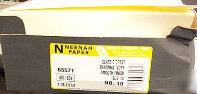 Neenah paper classic crest baronial ivory #10 envelopes