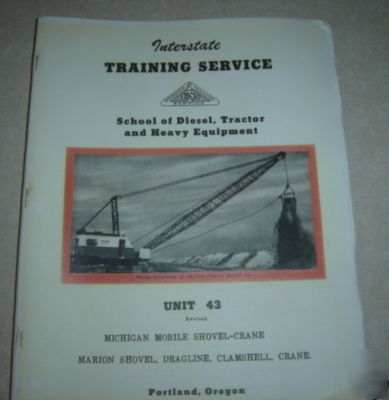 Michigan crane shovel service repair training manual