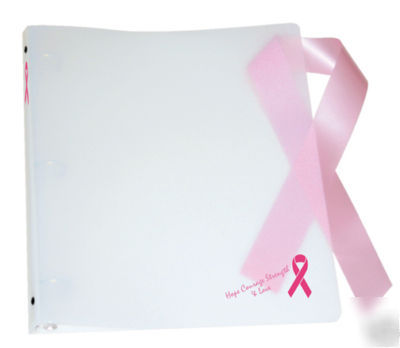 Lot of 32 pink ribbon collection poly binders