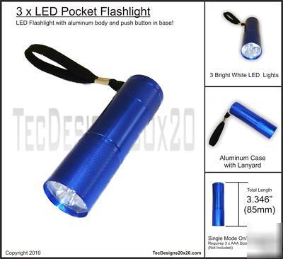 Pocket flashlight with 3 led lights
