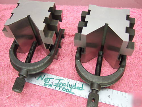 Brown&sharpe 750 b matched pair v-block hardened clamp 