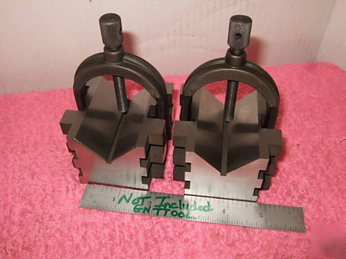 Brown&sharpe 750 b matched pair v-block hardened clamp 