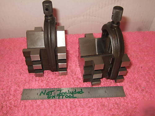 Brown&sharpe 750 b matched pair v-block hardened clamp 