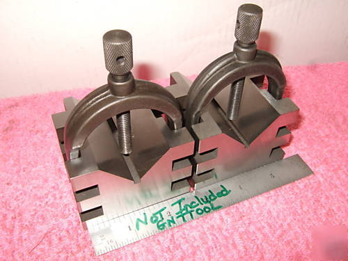 Brown&sharpe 750 b matched pair v-block hardened clamp 