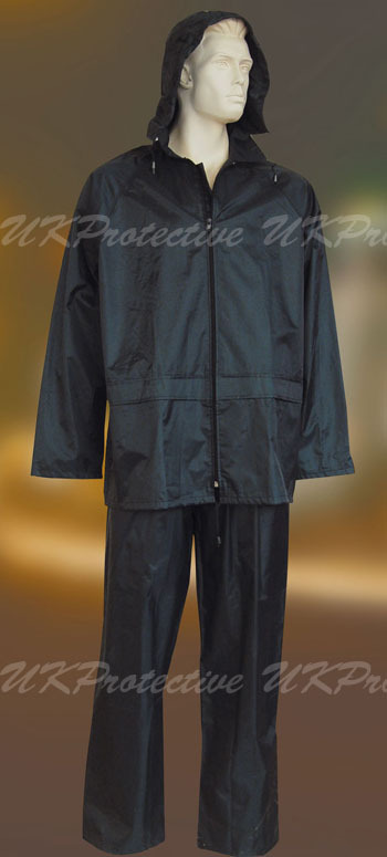 Hi vis navy waterproof rainsuit jacket+trousers -medium