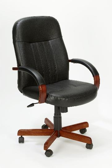 New black leather executive computer office desk chair 