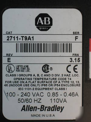 Allen bradley panelview 900 2711-T9A1 rev e series f