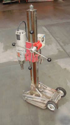 Milwaukee diamond concrete coring rig and 2-speed motor