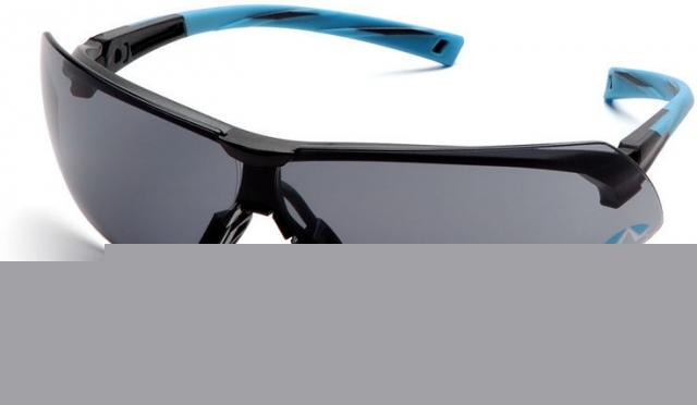 Pyramex onix safety glasses - gray lens, blue frame