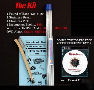 Aluminum welding / brazing rods with dvd video